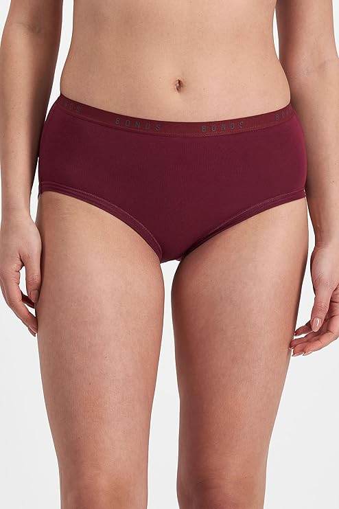 Bonds Womens Cottontails Full Brief 3 Pack - Print/Maroon/Navy - Image 4