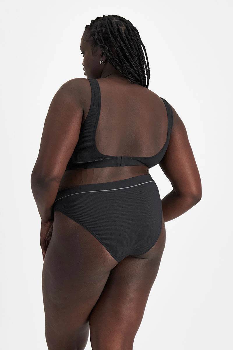Bonds Womens Retro Rib Hi Hi Bikini - Black - Image 3