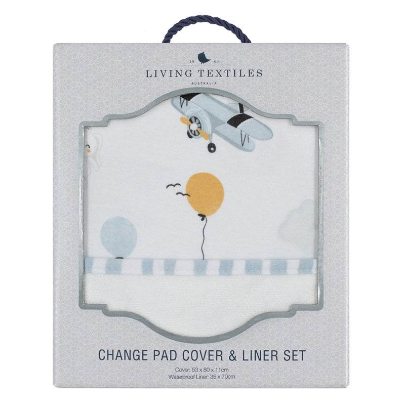 Living Textiles Change Mat Cover and Liner - Up Up & Away - Image 6