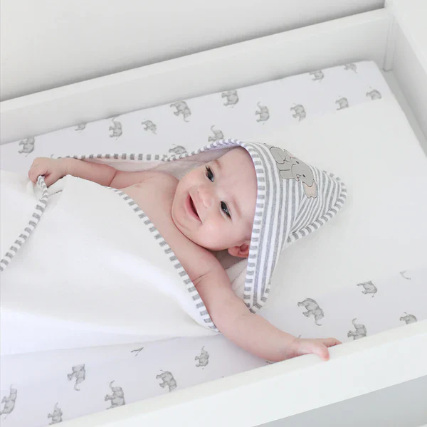 Living Textiles Change Mat Cover - Watercolour Elephant - Image 4