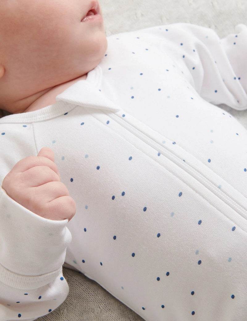 Purebaby Organic 3 Piece Set - Pale Blue Spot - Image 3