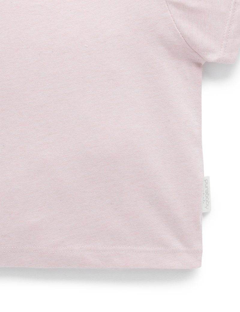 Purebaby Organic Essential Newborn Tee - Soft Pink Melange - Image 4