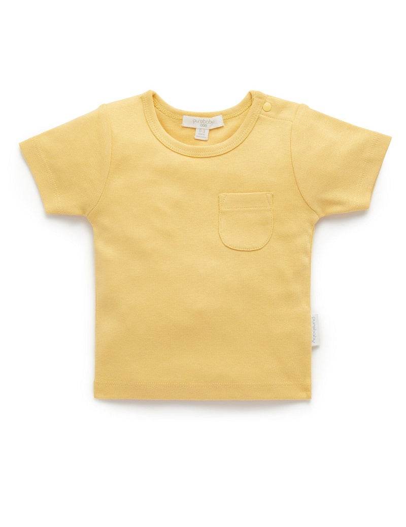 Purebaby Organic Rib Tee - Banana - Image 4