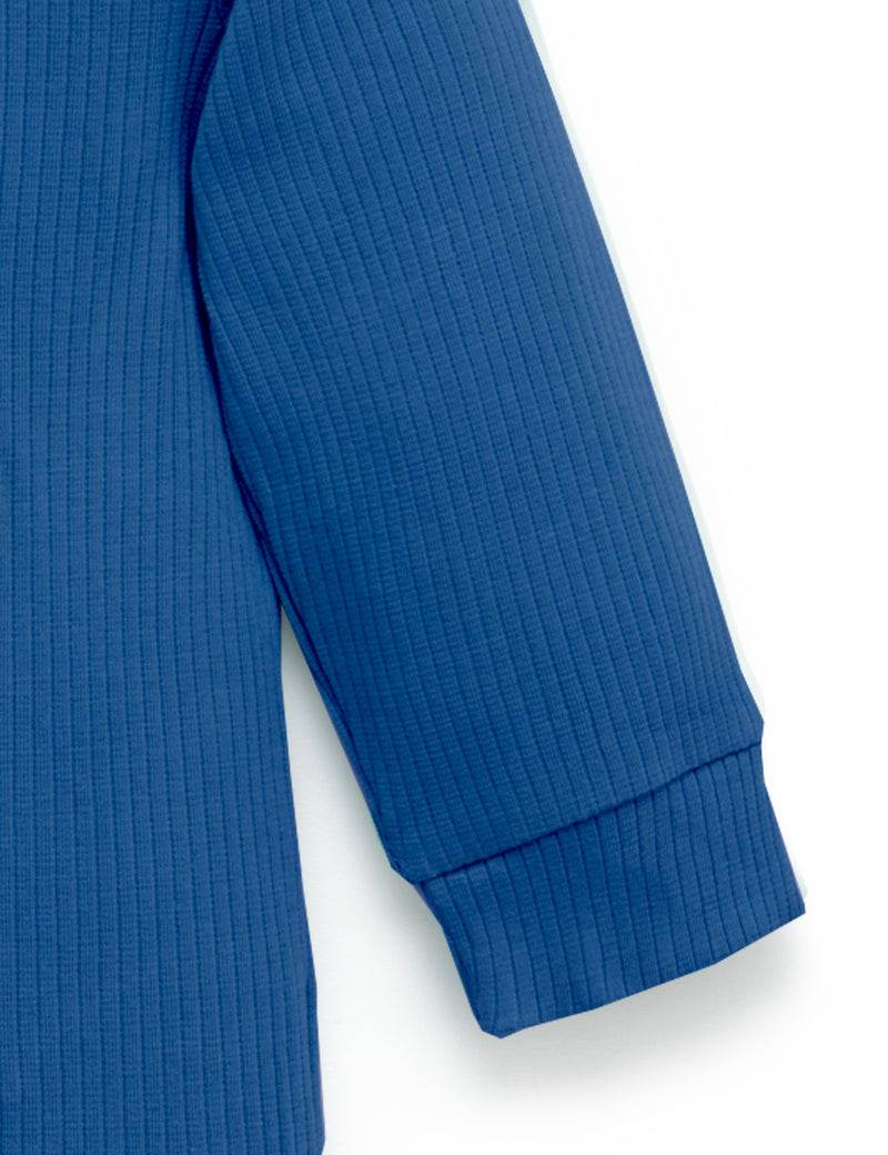 Purebaby Rib Long Sleeve Henley Tee - Waterfall - Image 5